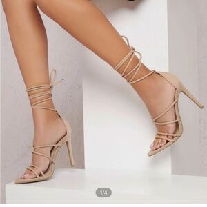 Elegant Tan Strappy Heels size 9